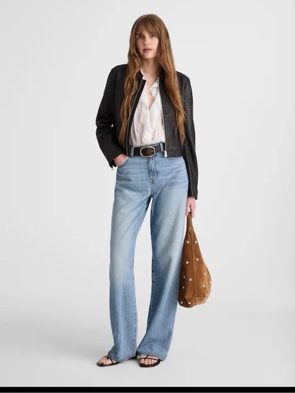 Madewell The Perfect Vintage Wide-Leg Jean in Airy Denim NWT Size 31